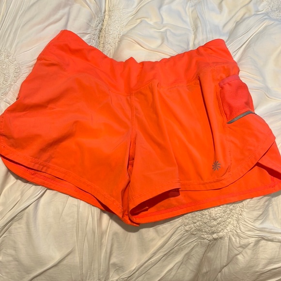 Athleta size small neon orange shorts - Picture 1 of 3